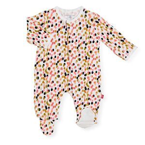 Magnetic Me Baby Confetti Velour Footie